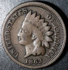 1863 INDIAN HEAD CENT - GOOD+