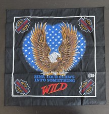 Harley Davidson Motorcycles Vintage Eagle Graphic Bandana Made In USA Black