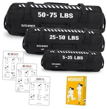  Workout Sandbag for Versatile, Intensive Core Muscles Fitness, Pack of 3 Black