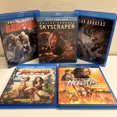 Dwayne Johnson Blu Ray Lot - San Andreas, Rampage, Hercules, Jumanji, Skyscraper