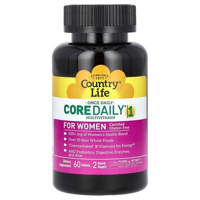 Country Life Core Daily-1 Multivitamins Women 60 Tablets Gluten-Free, GMP