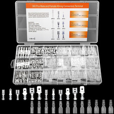 360 Pcs 2.8/4.8/6.3mm Male and Female Wire Spade Connectors Quick Splice Electr