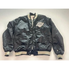 Vintage 90s Starter Los Angeles Kings NHL Satin Bomber Jacket Mens XL Black