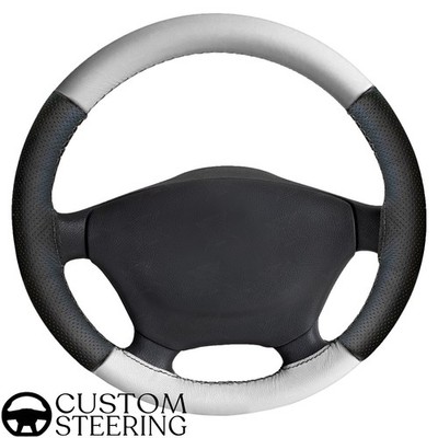 Genuine Leather Steering Wheel Cover For Toyota LC 80 89-95 White And Black