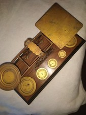 Antique Mordan and Co Brass Letter  Scales, Original Weights