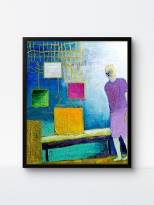 MODERNE KUNST COLLAGE Original Gemälde auf Leinwand 10'x12' MATRIX 
