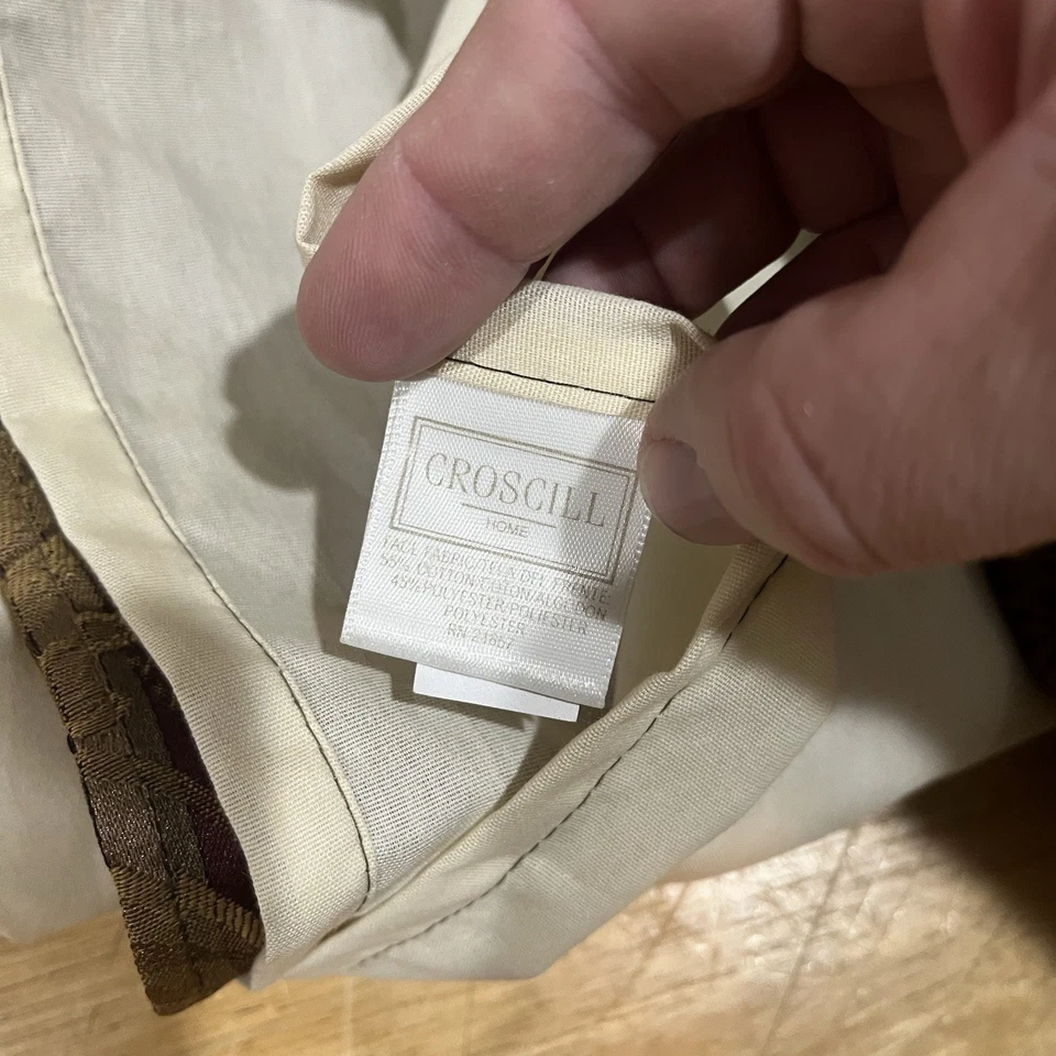 Falda Cama Croscill Majestic Marrón Rico Rubí Damasco Rayas Queen Box Foto 4 de 4