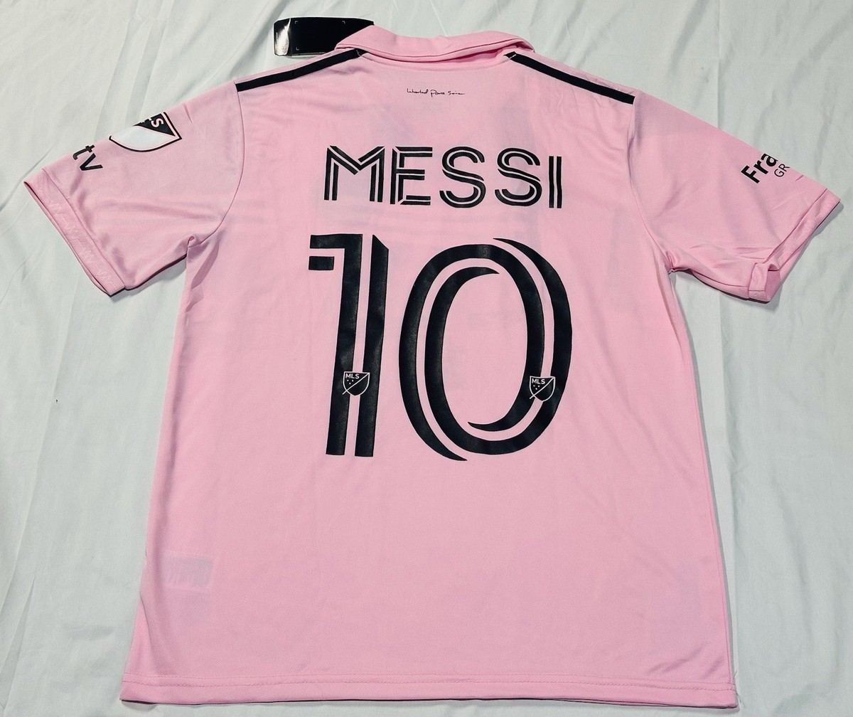 Inter Miami MLS Soccer Futbol Jersey Large Pink Messi 10 Argentina
