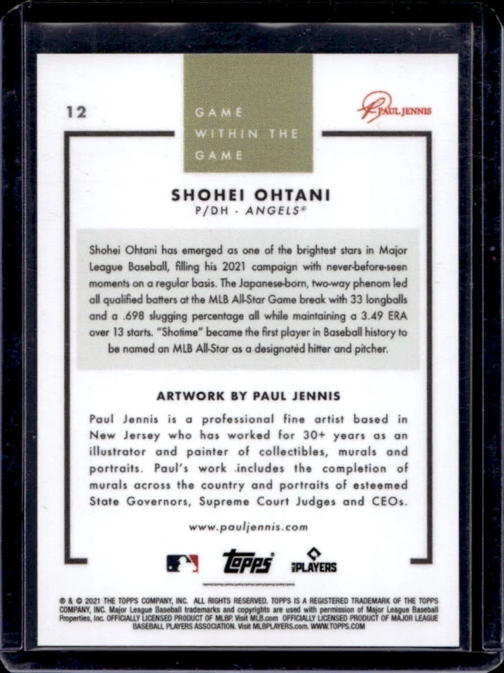 2021 Topps Game Within the Shohei Ohtani #12 Angels - Image 2 of 2