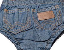 Wrangler Baby Blue Denim Diaper Cover 6 Months Cowboy Cowgirl Western