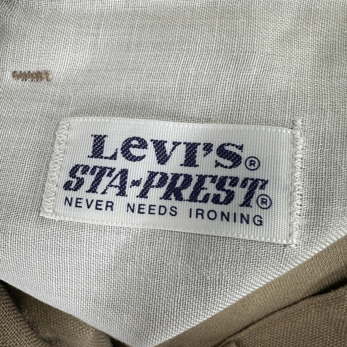 Vintage Levi's Sta-Prest Pants Mens 34x30 Brown Bootcut Canvas USA