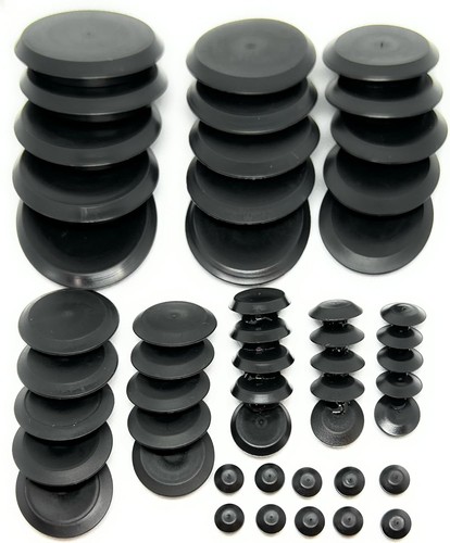 50 Piece Plastic Plugs for Round Holes - Auto Body - - Black - 第 1/9 張圖片
