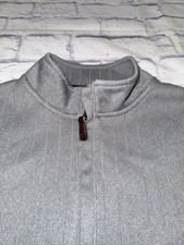 FootJoy Pullover Sweater Medium Gray Half Zip Golf Crest Logo 1934 Polyester