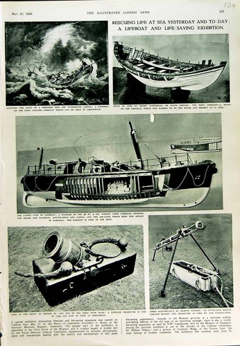 Old Vintage Print 1950 Lifeboat Henry Gateshead Tynemouth Castle Rescue 20th