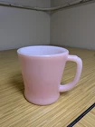 K Vintage Anchor Hocking Ware USA Fire King Pink D-Handle Milk Glass Mug