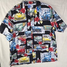 VTG RJC Classic Hawaiian Shirt Men's 2XL Floral Hibiscus Made in Hawaii USA