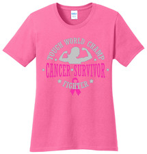 Breast Cancer Survivor Gifts T-shirt Women's Ladies Tee Pink Ribbon Strong Brave