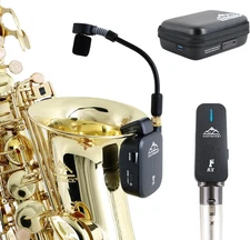 Saxophone Wireless System,Coverage to 130 Ft/40 M,2.4 Ghz Sax Microphone Wireles