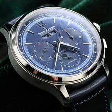Jaeger LeCoultre Master Control Chronograph Blue Dial Leather MINT SET Q4138180