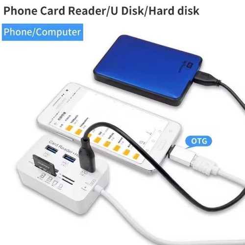 2 in 1 USB 3.0 HUB Card Reader Combo TF Memory Card I5I0 W8T5 Reader I1O3 - Afbeelding 14 van 15