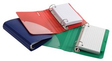 Oxford Index Card Binder with Dividers, 3" x 5", Assorted Blue, Green, Red