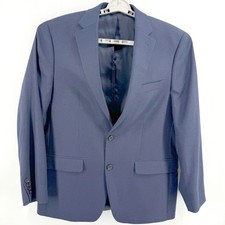 Ralph Lauren Blazer Jacket Men 40R Navy Houndstooth Check Plaid Preppy Designer