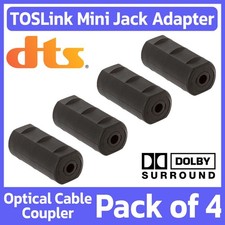 4 Pack Mini TOSLink Female to Female Coupler Optical Fiber Digital Audio Adapter