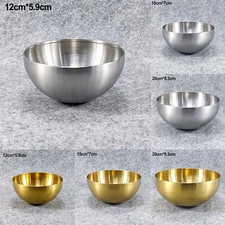 Salad Bowl Tableware Stainless Steel Utensils 12/15/20cm Bar Container