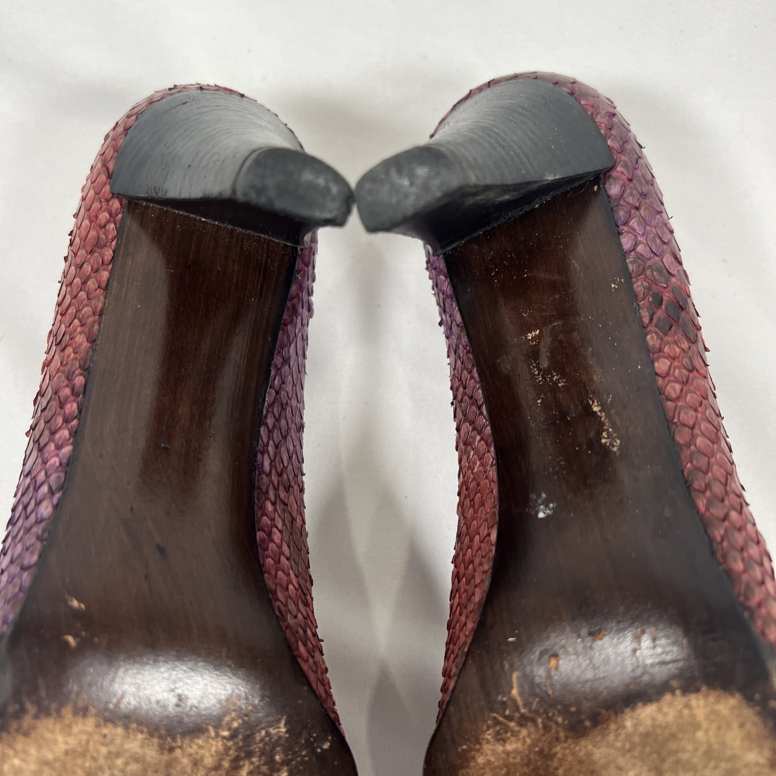 Stuart Weitzman Purple Pink Python Embossed Snake… - image 19