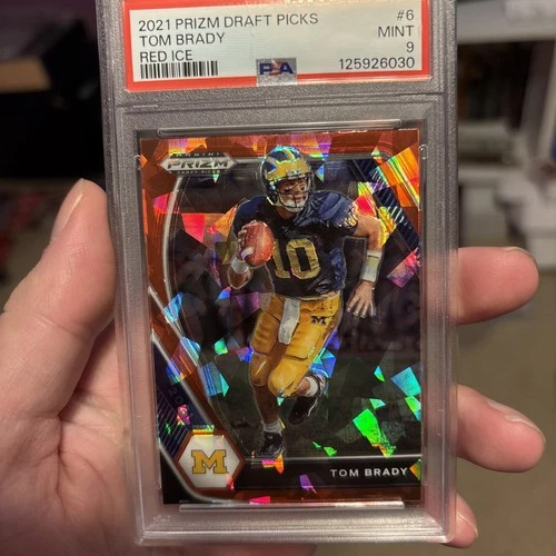 2021 Panini Prizm Draft Picks Prizms Red Ice #6 Tom Brady Psa 9