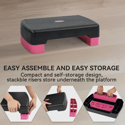 18" Workout Aerobic Stepper Step Plattform mit 2 Riser, mehrere Farben - Bild 4 von 12
