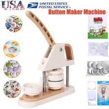 Button Maker Machine Pin Badge Punch Press Maker 58mm/2.25in DIY 100 Free Parts