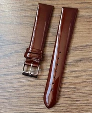 18mm CONDOR GENUINE LEATHER UNSTITCHED BROWN WATCH STRAP, SILVER BUCKLE, NOS