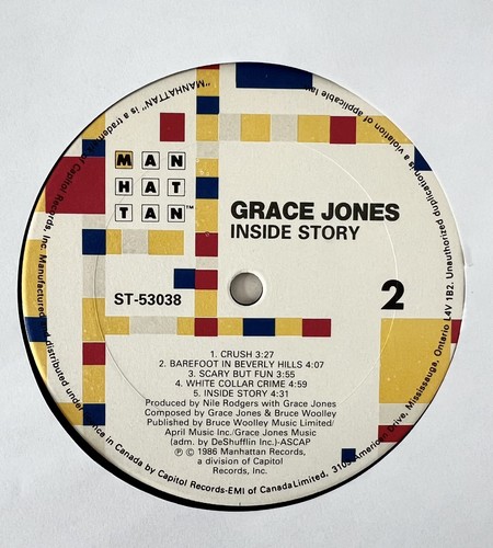 Grace Jones – Inside Story -LP-original 1986- Manhattan Records – ST-53038-NM - Picture 6 of 6