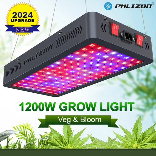 2025 Phlizon 1200W LED Grow Light Kit Full Spectrum Indoor Grow Tent Veg Flower - Picture 1 of 12