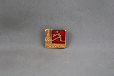 Moscow 1980 Olympic Pin - Volleyball Event - Stamped Pin