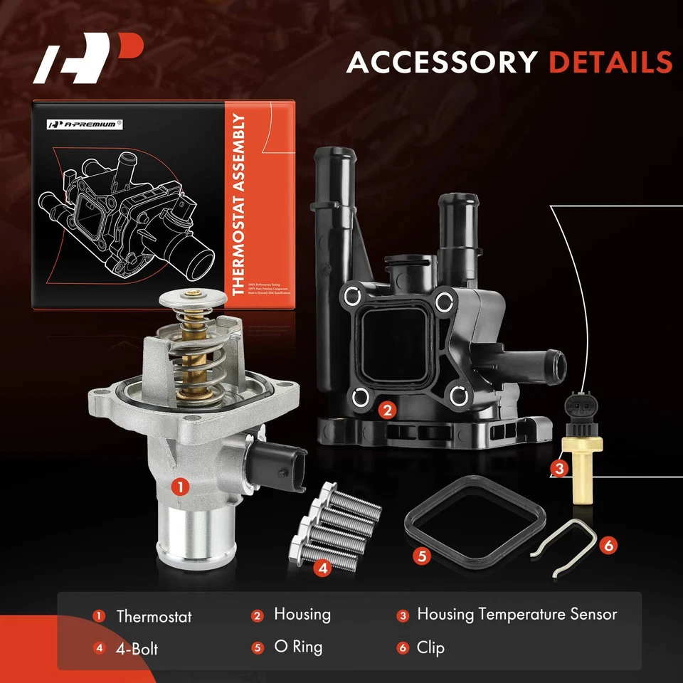 Conjunto de carcasa de termostato A-Premium para Chevy Aveo Aveo5 2009-2011 Pontiac G3 Wave Foto 3 de 4