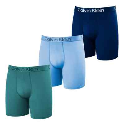 Calvin Klein Men's Boxer Brief, 3-pack Blue Free FAST SHIPPING