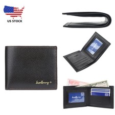 Man's Leather Wallet Foldable Coin Purse Multi-slot ID Card Holder Pocket Purse