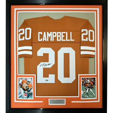 Framed Facsimile Autographed Earl Campbell 33x42 Reprint Laser Auto Jersey
