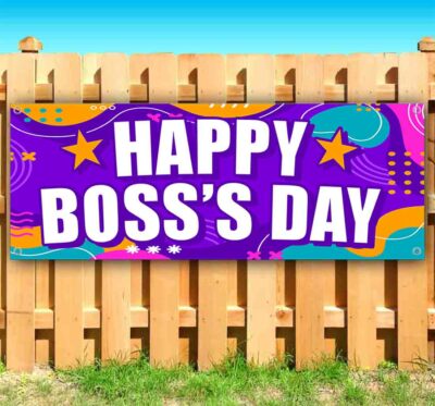 HAPPY BOSSS DAY Advertising Vinyl Banner Flag Sign Many Sizes OFFICE EXECUTIVE