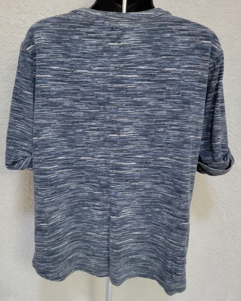 Camisa Top Blusa Croft & Barrow Mujer Talla L Grande Azul Blanco Rayas Foto 3 de 4