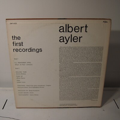  Ayler LPレコード Albert Ayler The First Recordings LP VINYL ALBUM JAZZ | eBay