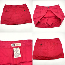 Vintage 90s Faded Glory Fuchsia Pink Cargo Mini Skort Missy Size 14 35x16"