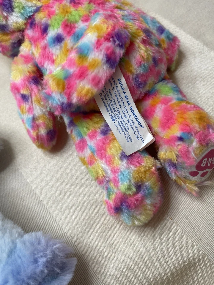 Build a Bear Buddies Rainbow Confetti Kitty Cat Plush & Hoppy Swirls Frog Plush - Image 3 of 4