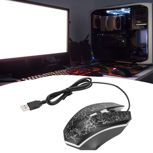 Wired Mouse Black USB Port Gaming Office Business Luminous Optical Computer Fit - Picture 11 of 22