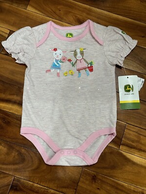 John Deere Embroidered Baby Bodysuit Size 9/12M NWT