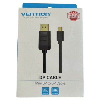VENTION DP CABLE Mini DP to DP Cable 3D 4K PVC Display Port Audio Visual (NEW)