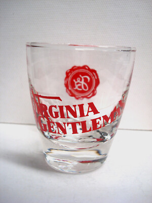 Virginia Gentleman Kentucky Bourbon Whiskey Logo Libbey Shot Glass Shooter Vtg