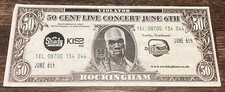 50 CENT June 6 Rockingham Tour Concert Bank Note Shady Records